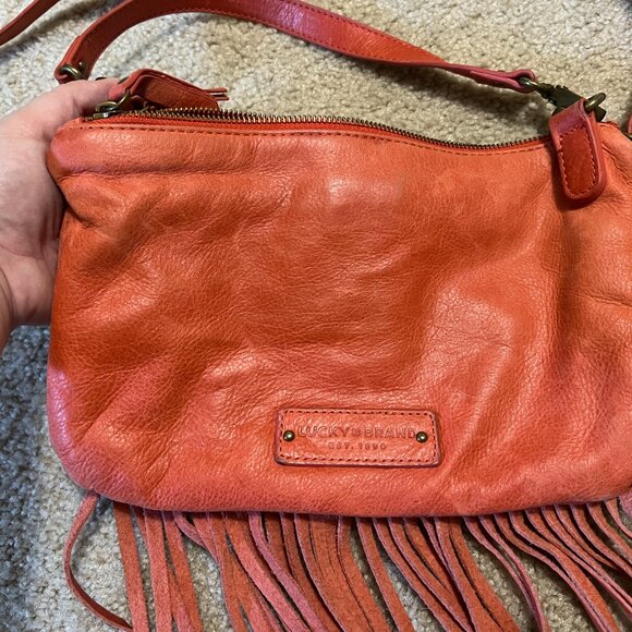 Lucky Brand Fringe Crossbody, Burnt Orange - Picture 2 of 8